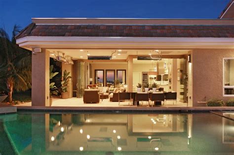Sleek And Stylish Outdoor Living Area With Swimming Pool
