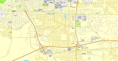 Tuscaloosa Alabama Us Exact Vector Street City Plan Map V309 Full