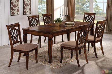 Many small decorative details make it impossible to focus on the features of the interior or architectural features of the room. Oak Transitional Style 7 Piece Dining Room Table and ...