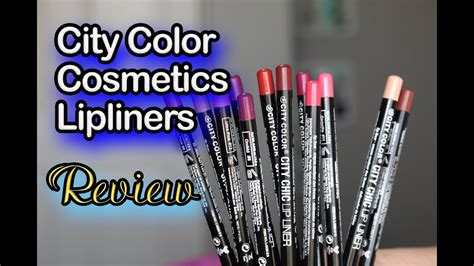 City Color Cosmetics Lip Liner Review And Swatches Youtube