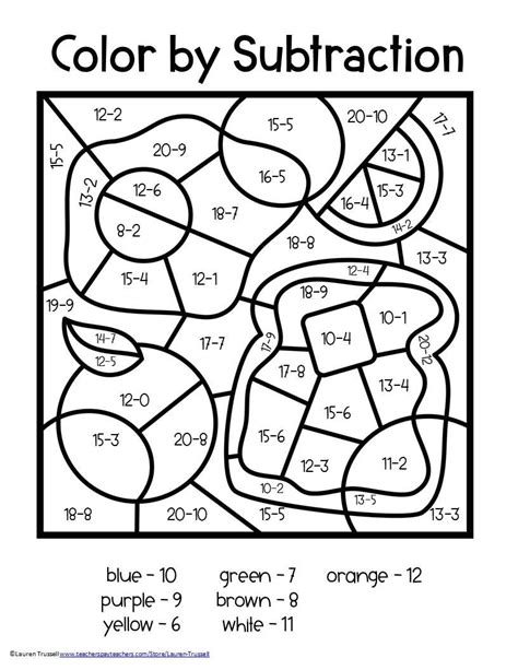 Addition Math Color By Number 1st Grade Diariodaborboleta2012 Photo
