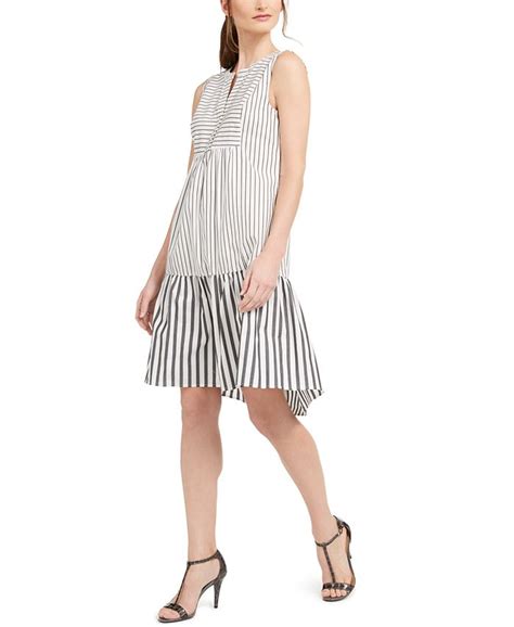 Calvin Klein Cotton Striped Shift Dress Macys
