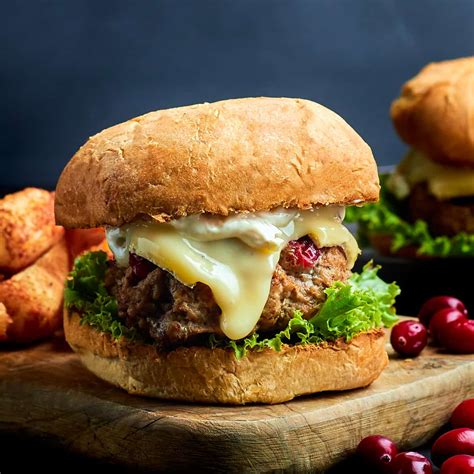 Cranberry Brie Turkey Burger Casual Epicure