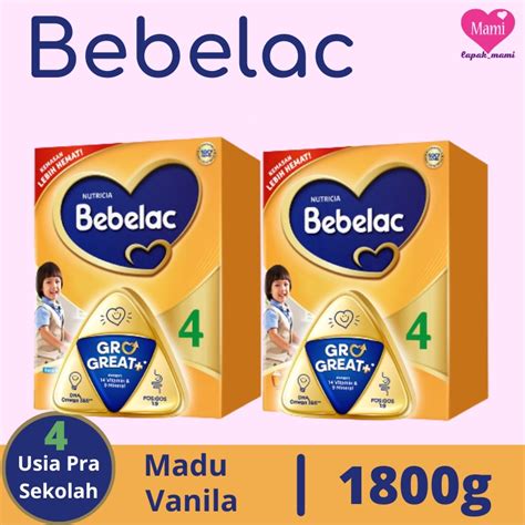 Jual Bebelac 4 Madu Vanila 1800g Box Susu Bubuk Formula Pertumbuhan