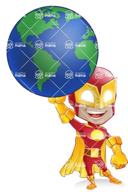 Free Superhero Strong Holding Earth GraphicMama