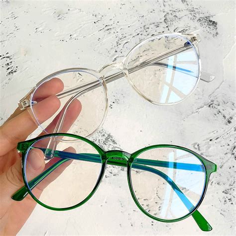 2020 Academic Style Round Frame Core Insert Foot Framed Mirror Anti Blue Glasses Fashion