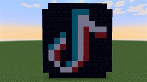 How To Build Tiktok Logo Pixel Art In Minecraft Youtube