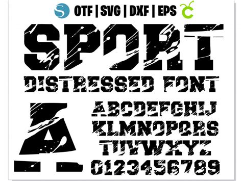 Sport Distressed Font Svg Otf College Distressed Font Svg Varsity
