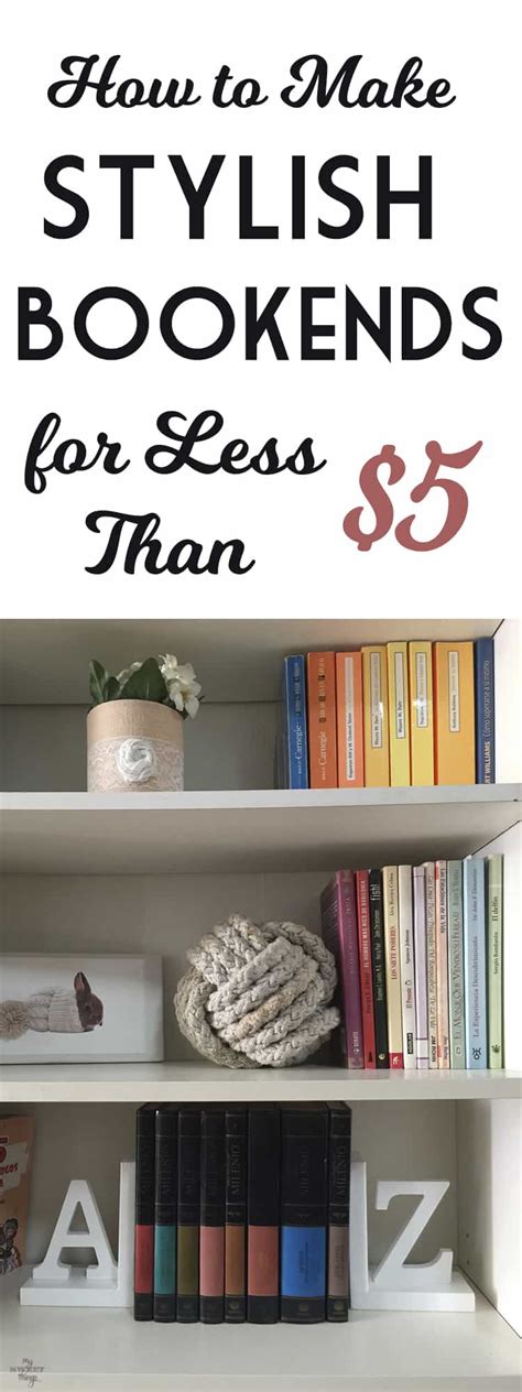 These bookends will trick your friends to think that you made concrete bookends. How to Make Stylish Bookends for Less than $5 · My Sweet Things