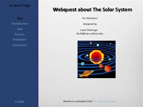 Webquest About The Solar System