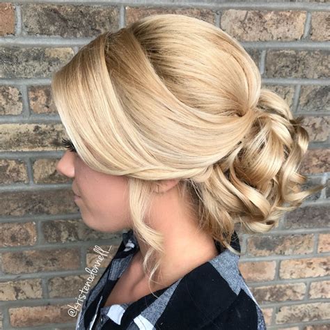 Pin By Kristen Odonnell On Updos ️ Blonde Bun Blonde Homecoming
