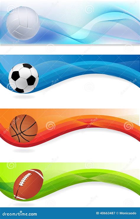 Set Of Sport Banners Stock Vector Illustration Of Soccer 40663487