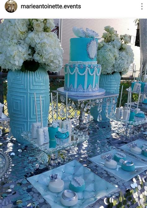 Tiffany Blue Inspired Bridal Shower Dessert Table And Decor Bridal