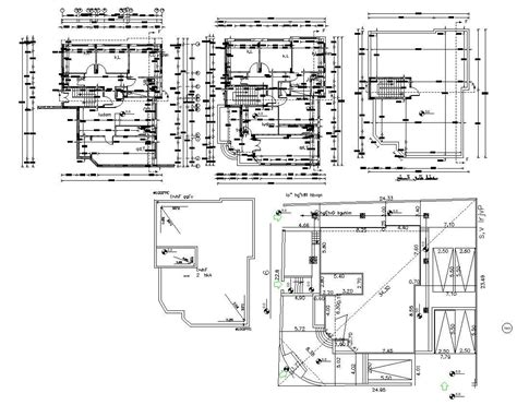 Residential Bungalow Plan With Working Drawing Autocad File Cadbull