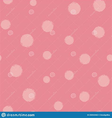 Cute Hand Drawn Textured Circles Pink Seamless Pattern Abstract Pastel