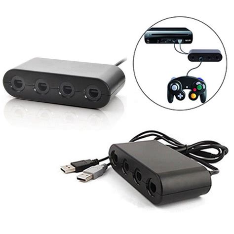 HOT 4 Ports For GameCube GC Controllers USB Adapter Converter for