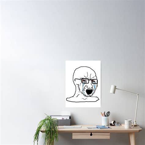 Crying Wojak Meme Poster For Sale By Pascaraul Redbubble