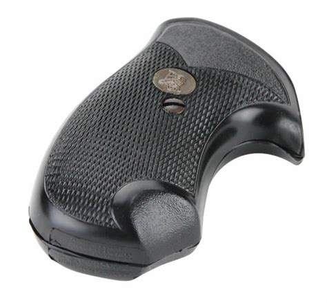 Pachmayr 03147 Compact Grip Checkered Black Rubber With Finger Grooves