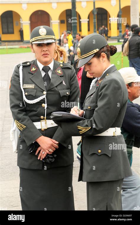 Police Women Lima Peru Stock Photo Alamy