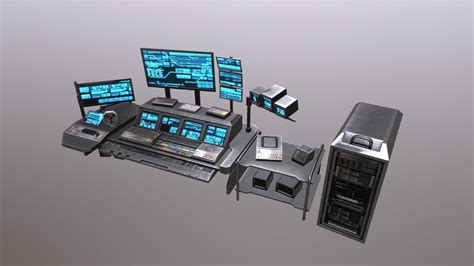 3d Model Scifi Control Desk Vr Ar Low Poly Cgtrader