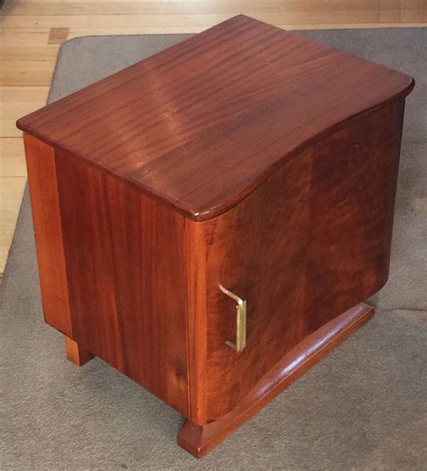 Pair Of Art Deco French Walnut Bedside Tables At 1stdibs