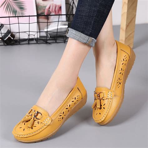 Buy Flat Leather Shoes Womens In Stock