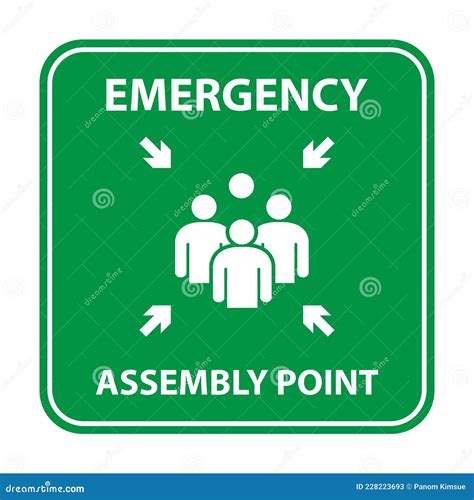 Emergency Assembly Point Sign Gathering Point Signboard Emergency