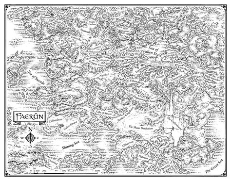 The Wonderful Linework Of Mike Schley As An End Sheet Of Faerun