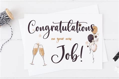 Congratulations On Your New Job Card Champagne New Job Etsy Uk