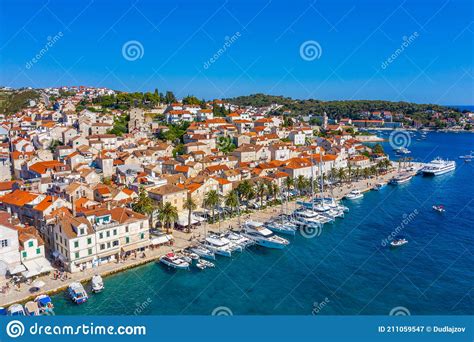 View Of The Waterfront Of Hvar Town In Croatia Stock Image Image Of