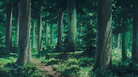 Studio Ghibli Forest Clearing Forest Landscape Oak Nature When