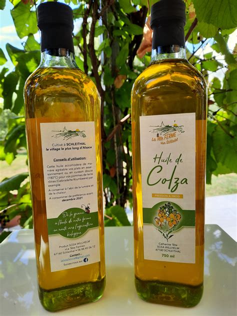 Huile de colza -pressée à froid 750 ml La Tête Ferme