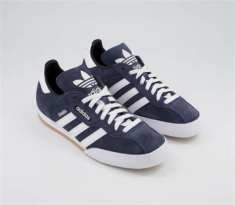 Adidas Samba Super Suede Trainers Navy Running White Sneaker Herren