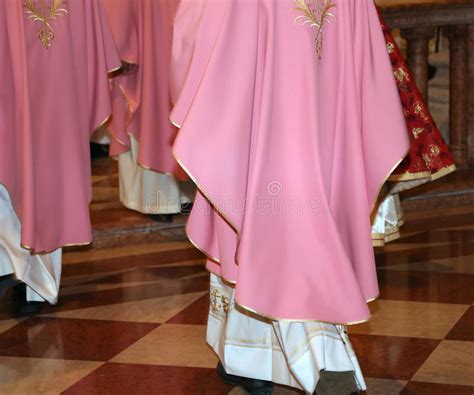 Priests With Cassock In Church During The Holy Mass Stock Image Image