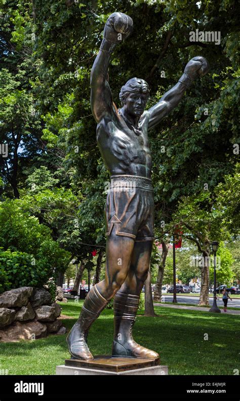 Statue Of Sylvester Stallone As Rocky Outside The Philadelphia Museum