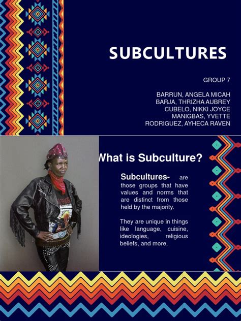 Subcultures Group 7 Pdf Musical Subcultures Minorities