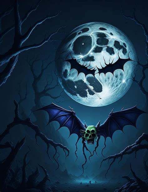 Premium Ai Image Midnight Halloween And Full Moon Background