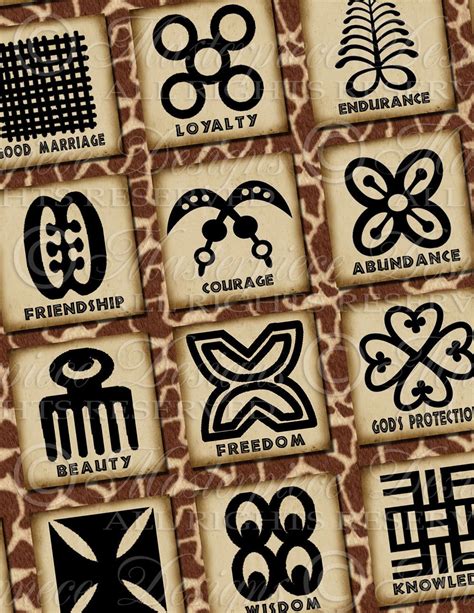 Adinkra Symbols Of West Africa Printable African Symbols Etsy