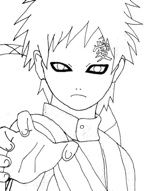 Gaara Coloring Sheet Coloring Pages