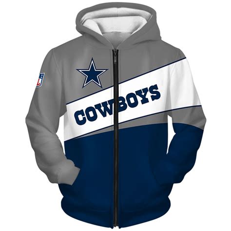 Dallas Cowboys Zip Hoodie 3d Long Sleeve Pullover New Season Jack