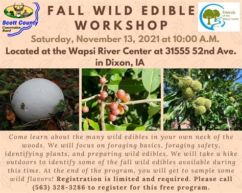 Fall Wild Edible Workshop Scott County Iowa