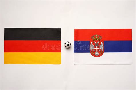 Germany Vs Serbia, Football Match with National Flags Stock Image