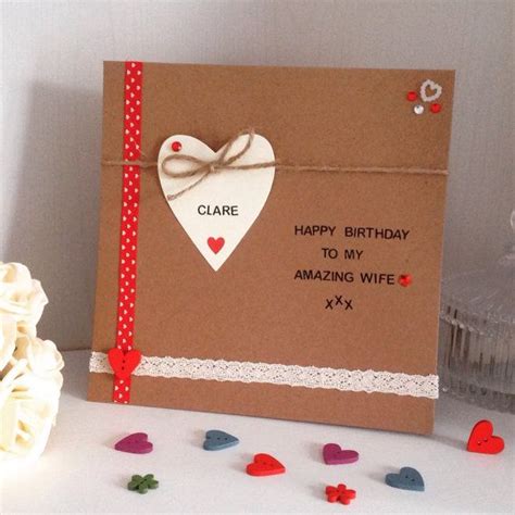 Personalised Amazing Wife Handmade Birthday Card Personalised Fiancee