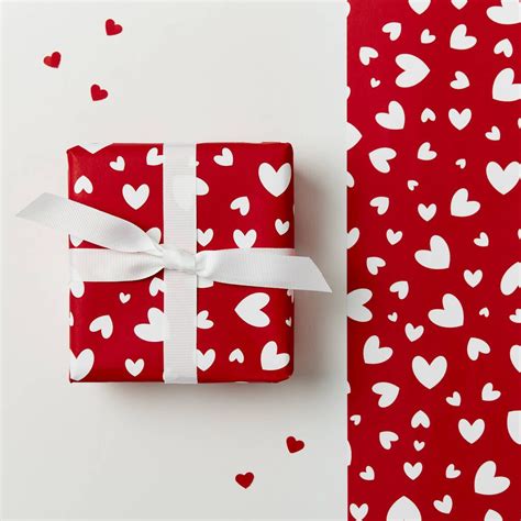 Valentines Day Hearts Wrapping Paper Valentines T Wrap Valentines