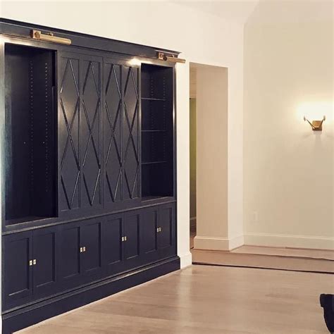 Photo 3068 painted tv cabinet. Navy Blue Cabinets with Diamond Pattern Sliding Doors ...