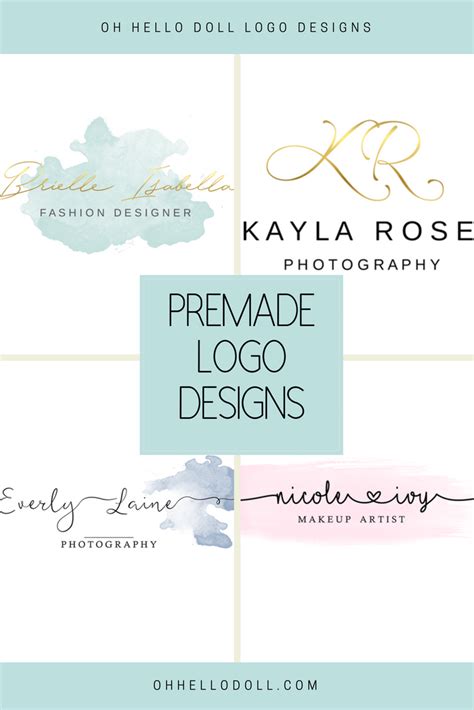 Beautiful Premade Logo Designs For Your Brand Includes Both White