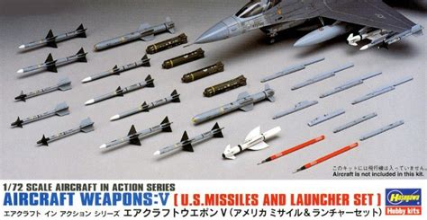 Hasegawa 35009 172 Aircraft Weaponsv Usmissiles And Launcher Set