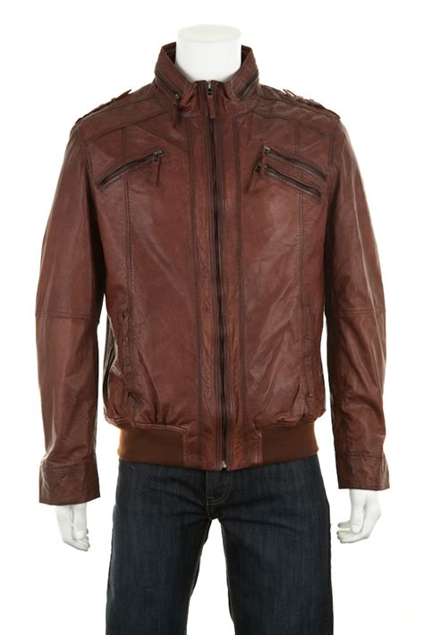 Leather Biker Bomber Jacket From Woodland Leathers