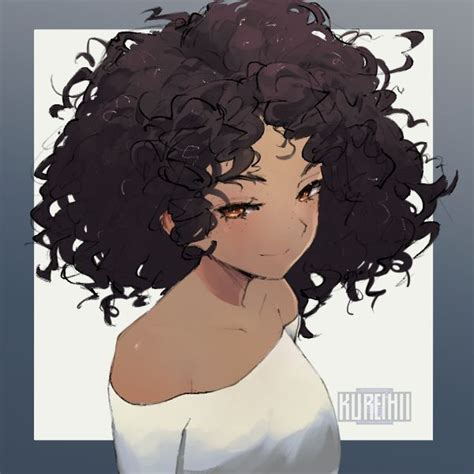 Anime Girl Anime Curly Hair Curly Hair Drawing Anime Hair