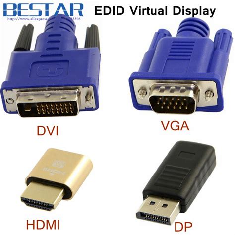 Nippon labs dvi 2 hdmi 6 ft. EDID Connector VGA DVI HDMI Mini DP Displayport Virtual ...
